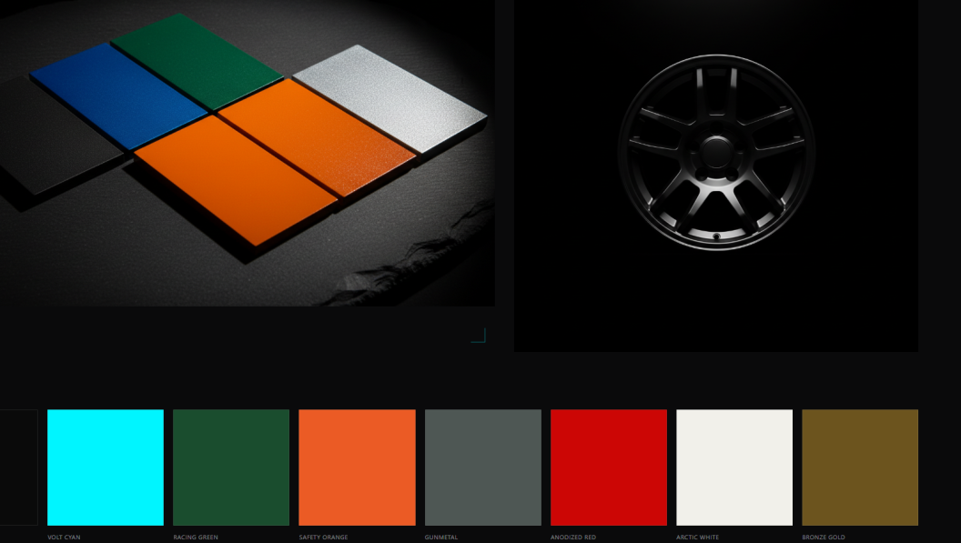 powder coat color swatches